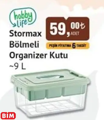 HOBBY LİFE STORMAX BÖLMELİ ORGANİZER KUTU ~9 L